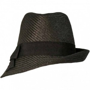 Fedoras Black Fedora Hat with Slanted Brim - CY118CIK49B $42.37