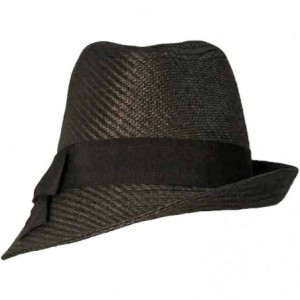 Fedoras Black Fedora Hat with Slanted Brim - CY118CIK49B $22.33