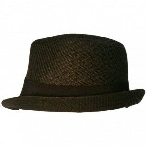 Fedoras Black Fedora Hat with Slanted Brim - CY118CIK49B $22.33