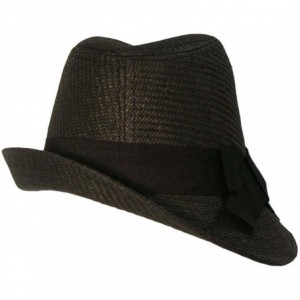 Fedoras Black Fedora Hat with Slanted Brim - CY118CIK49B $22.33