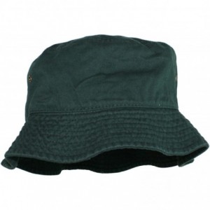 Bucket Hats Simple Solid Cotton Bucket Hat - Forest Green - CG11LXK9CX9 $9.98