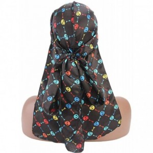 Skullies & Beanies Print Silky Durags Turban Silk Du Rag Waves Caps Headwear Do Doo Rag for Women Men - Tjm-05k-4 - CZ18LNR9E...