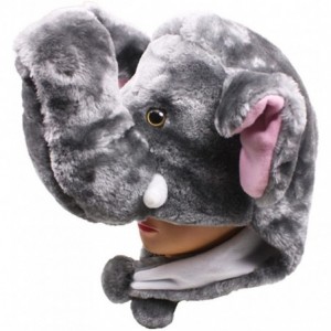 Skullies & Beanies Plush Faux Fur Animal Critter Hat Cap - Soft Warm Winter Headwear (Wolf) - Short Elephant - C1110VW71KV $9.25