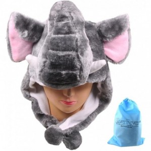 Skullies & Beanies Plush Faux Fur Animal Critter Hat Cap - Soft Warm Winter Headwear (Wolf) - Short Elephant - C1110VW71KV $9.25