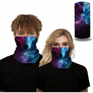 Balaclavas 3D Blue Wolf Print Cool Balaclava Face Masks Headwear Headband Bandana Head Wrap Scarf - Wolf - CC197S4Y6TZ $9.82