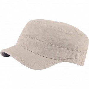 Baseball Caps A204 Wrinkle Plain Empty Short Bill Washing Army Cap Golf Club Cadet Military - Beige - CH18E53ICTW $17.46