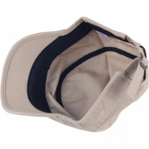 Baseball Caps A204 Wrinkle Plain Empty Short Bill Washing Army Cap Golf Club Cadet Military - Beige - CH18E53ICTW $17.46