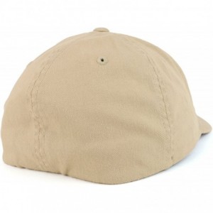 Baseball Caps XXL Oversize Washed NASA Insignia Small Patch Flexfit Cap - Khaki - CX18DQIRROO $13.89