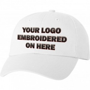 Baseball Caps Custom Dad Soft Hat Add Your Own Embroidered Logo Personalized Adjustable Cap - White - CZ1953WD72W $33.78