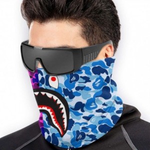 Balaclavas Bape Shark Half Blue Camo Neck Gaiter Warmer Windproof Mask Dust Face Clothing Free UV Face Mask - CU1970G7RNT $18.99
