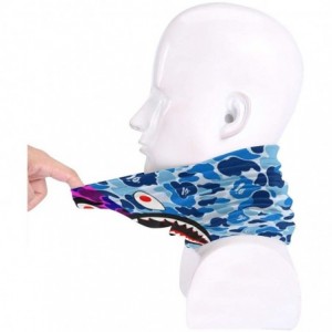 Balaclavas Bape Shark Half Blue Camo Neck Gaiter Warmer Windproof Mask Dust Face Clothing Free UV Face Mask - CU1970G7RNT $18.99