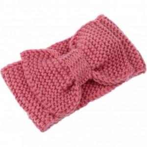 Headbands Knitted BOW Headband Ear Warmer Ear Warmer Winter Hair Bands Headband (N71) - Pink - C411QL71Y5N $23.81