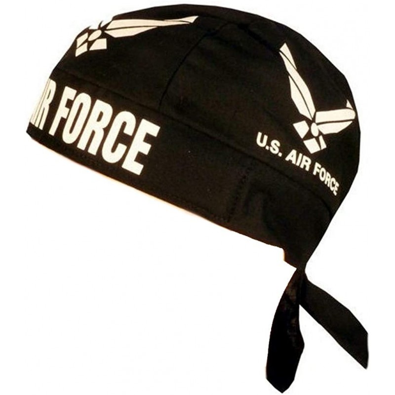 Skullies & Beanies Skull Cap Biker Caps Headwraps Doo Rags - U.S. Air Force on Black - CH12ELHMSQ3 $16.29