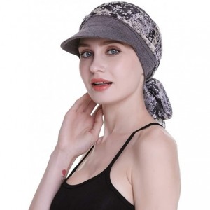 Newsboy Caps Newsboy Cap for Women Chemo Headwear with Scarfs Gifts Hair Loss Available All Year - Dark Health Gray - CM18LWY...