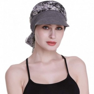 Newsboy Caps Newsboy Cap for Women Chemo Headwear with Scarfs Gifts Hair Loss Available All Year - Dark Health Gray - CM18LWY...