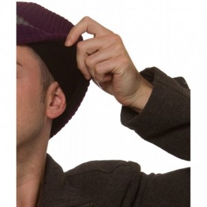 Skullies & Beanies Men's Double Layer Heavy Knit Hat with Fleece Trim Lining H706 - Purple - C91264ZR0DV $11.49