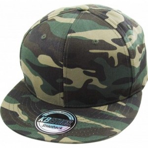 Baseball Caps Classic Snapback Hat Blank Cap - Cotton & Wool Blend Flat Visor - (3.3) Camouflage - CB11JEEEFSN $14.62