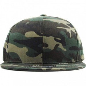 Baseball Caps Classic Snapback Hat Blank Cap - Cotton & Wool Blend Flat Visor - (3.3) Camouflage - CB11JEEEFSN $14.62