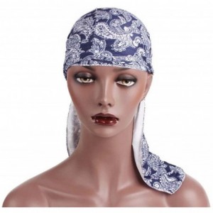 Skullies & Beanies Pattern Bandana Spandex Headwear - Sapphire - CX18DH48U6Q $8.79