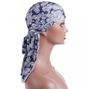 Skullies & Beanies Pattern Bandana Spandex Headwear - Sapphire - CX18DH48U6Q $8.79