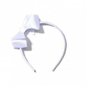 Headbands Girls"Lila" Grosgrain Bow Headband O/S White - White - C511RIGC4XH $9.90