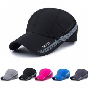 Baseball Caps Quick Drying Sport Baseball Cap Unisex Lightweight Running Hat Outdoor Mesh UV Protection Sun Hat - 1-black - C...