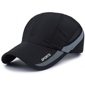 Baseball Caps Quick Drying Sport Baseball Cap Unisex Lightweight Running Hat Outdoor Mesh UV Protection Sun Hat - 1-black - C...