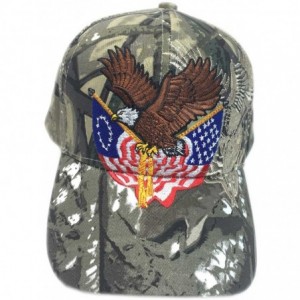 Baseball Caps Patriotic Embroidered American Flags Print Baseball Cap - Hunter Camo - CH12CKFD8IZ $12.80