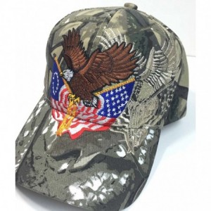 Baseball Caps Patriotic Embroidered American Flags Print Baseball Cap - Hunter Camo - CH12CKFD8IZ $12.80