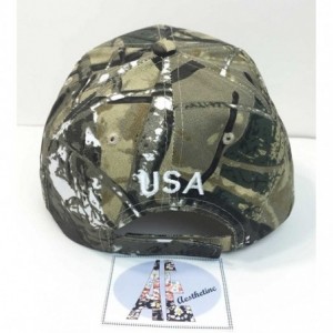 Baseball Caps Patriotic Embroidered American Flags Print Baseball Cap - Hunter Camo - CH12CKFD8IZ $12.80