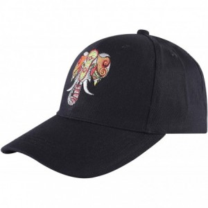 Baseball Caps Embroidered Cotton Baseball Cap Adjustable Snapback Dad Hat - Elephant Black - CW18SSNW8TE $10.71