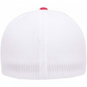 Baseball Caps The Original Flexfit Yupoong Mesh Trucker Hat Cap & 2-Tone - Red/White - CV11PUZFQ97 $12.11