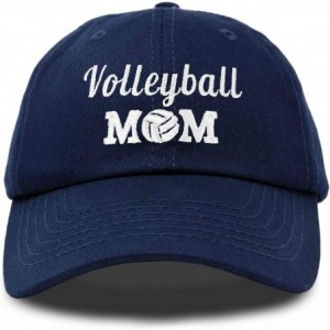 Baseball Caps Volleyball Mom Premium Cotton Cap Womens Hats for Mom in Navy Blue - CR18IWXYYT9 $27.77