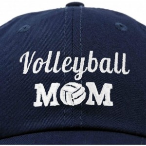 Baseball Caps Volleyball Mom Premium Cotton Cap Womens Hats for Mom in Navy Blue - CR18IWXYYT9 $16.95