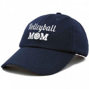 Baseball Caps Volleyball Mom Premium Cotton Cap Womens Hats for Mom in Navy Blue - CR18IWXYYT9 $16.95