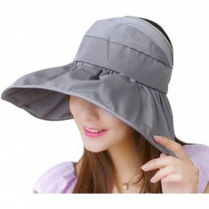 Sun Hats Summer Floppy Big Brim Lace Beach Cap UPF 50+ Waterproof Fishing Sun Hat for Women Packable - Grey - C112DH6ZXNJ $26.50