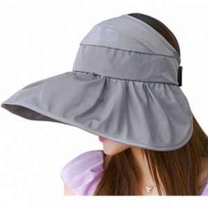 Sun Hats Summer Floppy Big Brim Lace Beach Cap UPF 50+ Waterproof Fishing Sun Hat for Women Packable - Grey - C112DH6ZXNJ $14.00