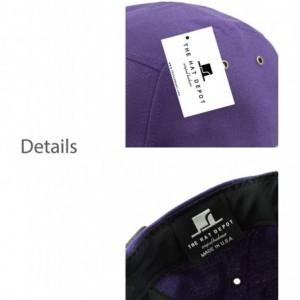 Baseball Caps Made in USA Cotton Twill 5 Panel Flat Brim Genuine Leather Brass Biker Board Cap - Purple - CC12F1LSFUV $21.15