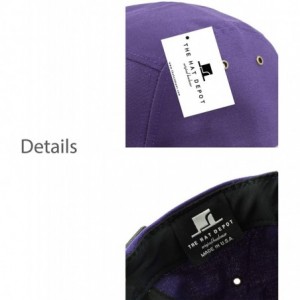 Baseball Caps Made in USA Cotton Twill 5 Panel Flat Brim Genuine Leather Brass Biker Board Cap - Purple - CC12F1LSFUV $13.72