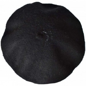 Berets Women's Solid Color Classic French Style Beret Beanie Hat - Black - CV11Y7M5K81 $8.32