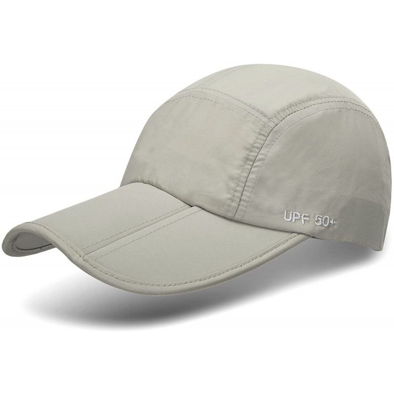 Baseball Caps Unisex Foldable UPF 50+ Sun Protection Quick Dry Baseball Cap Portable Hats - Stone - C718G4KK5LR $10.05