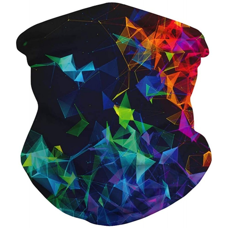 Balaclavas Face Mask Seamless Rave Bandana Dust Wind UV Protection Neck Gaiter Mask Headwear - Geometric Colorful - CB1982G37...