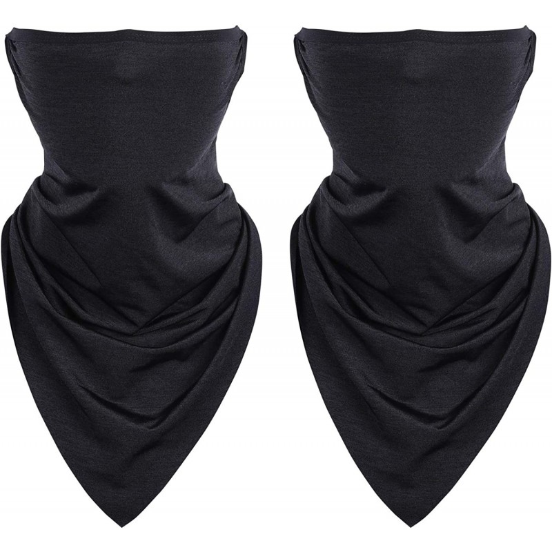 Balaclavas Face Scarf Ear Loops Bandana Sun UV Protection Neck Gaiter for Men and Women - Black - CG19972AUUE $16.20