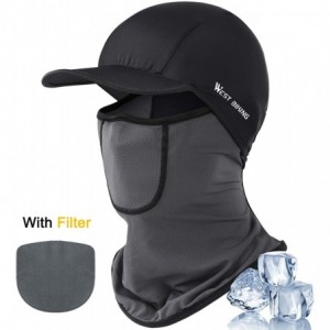 Balaclavas Sun UV Protection Summer Face Mask Breathable Cooling Fishing Neck Gaiter - Black With Filter - CM1992RKC92 $18.85