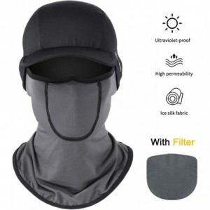 Balaclavas Sun UV Protection Summer Face Mask Breathable Cooling Fishing Neck Gaiter - Black With Filter - CM1992RKC92 $18.85