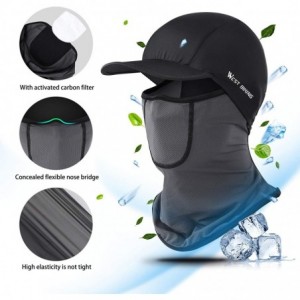 Balaclavas Sun UV Protection Summer Face Mask Breathable Cooling Fishing Neck Gaiter - Black With Filter - CM1992RKC92 $18.85