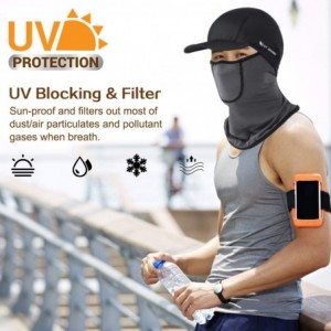 Balaclavas Sun UV Protection Summer Face Mask Breathable Cooling Fishing Neck Gaiter - Black With Filter - CM1992RKC92 $18.85