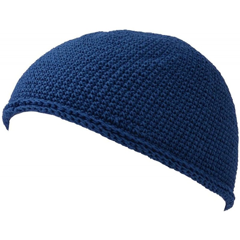 Skullies & Beanies Kufi Hat Mens Beanie - Cap for Men Cotton Hand Made 2 Sizes by Casualbox - Navy - CH180W0QMTL $19.89