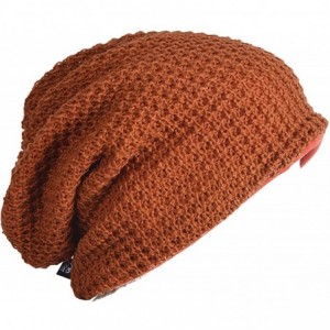 Skullies & Beanies Mens Slouchy Long Oversized Beanie Knit Cap for Summer Winter B08 - Rust - CB12M0HUBIX $24.98