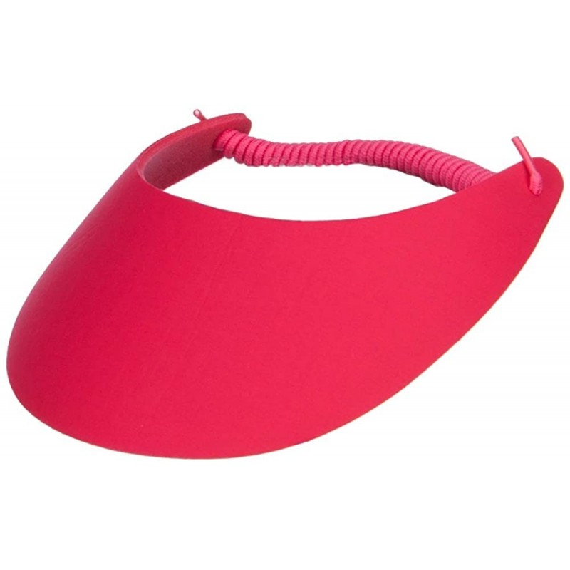 Visors Fabric Foam Sun String Visor - Cherry Red OSFM - CJ12JGA5VTF $8.15